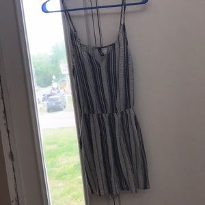 Black and white patterned romper